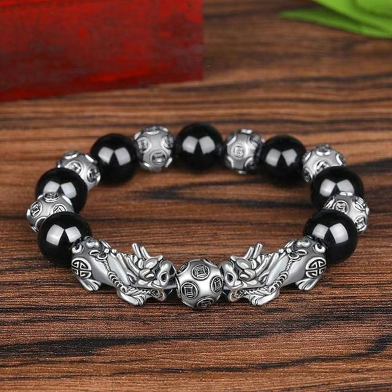 KarmaRipple's Tibetan FengShui PiXiu Obsidian Bracelet p2