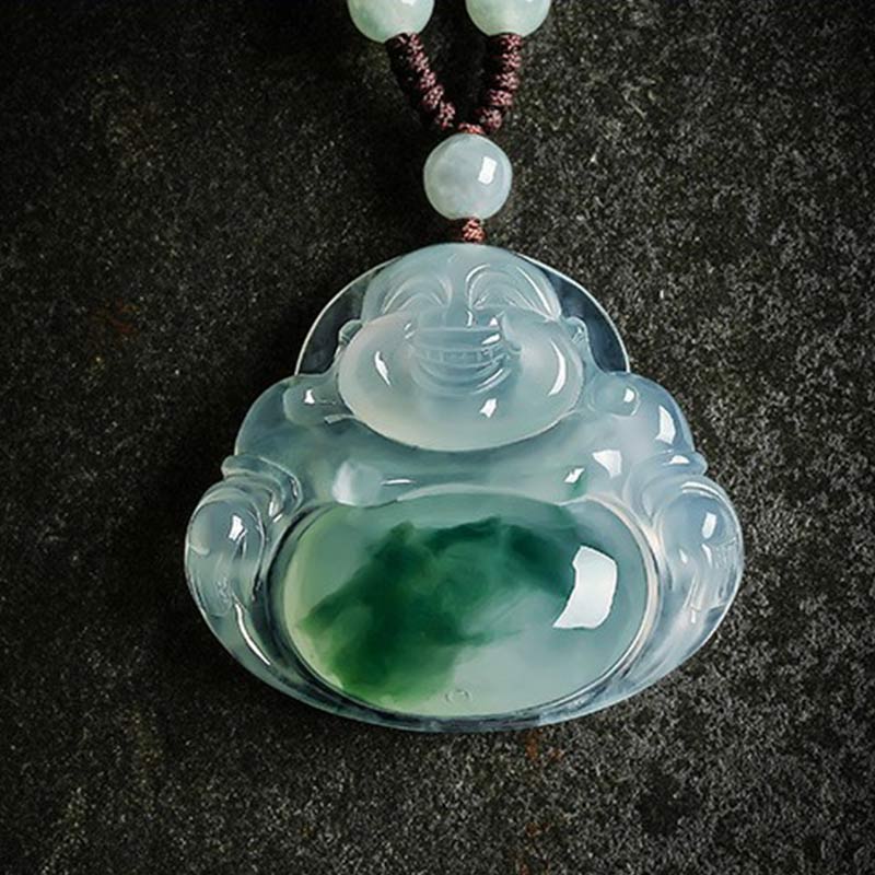 KarmaRipple's Cyan Jade Fortune Pendant Necklace p5