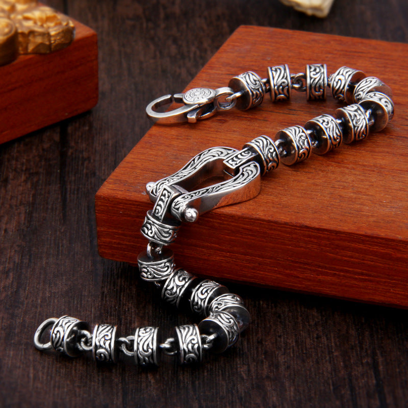 KarmaRipple's Tang Dynasty Flower Design Bronze Fortune Buckle Bracelet p2