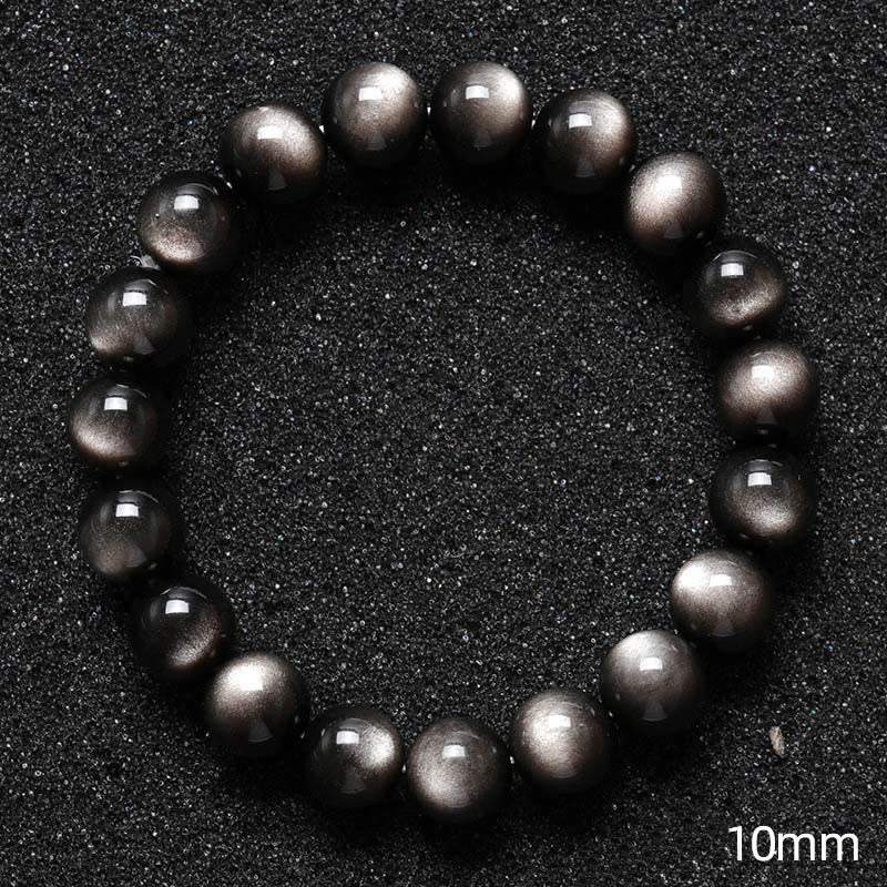 KarmaRipple's Authentic Silver Sheen Obsidian Soothing Protection Bracelet p2