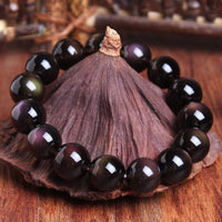 KarmaRipple's Authentic Rainbow Obsidian Positive Bracelet