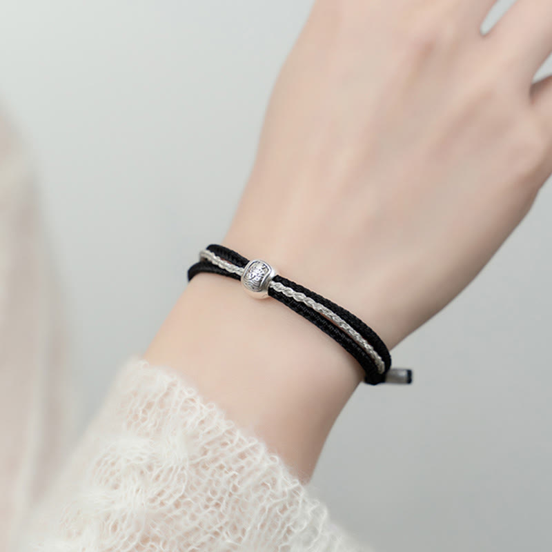 KarmaRipple's 925 Sterling Silver Tibetan Zakiram Goddess of Wealth Fortune Rope Bracelet p15