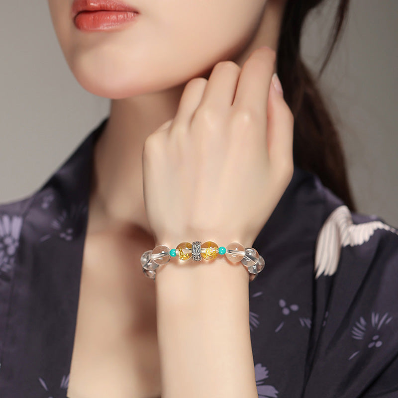 KarmaRipple's 925 Sterling Silver Chinese Zodiac Natal Buddha'spicious Groups Ivory Gemstone Hetian Jade Balancing Bracelet p11