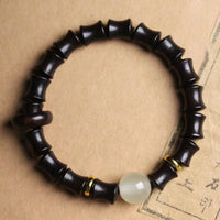 KarmaRipple's Ebony Green Sandalwood Black Rosewood Bamboo Peace Bracelet