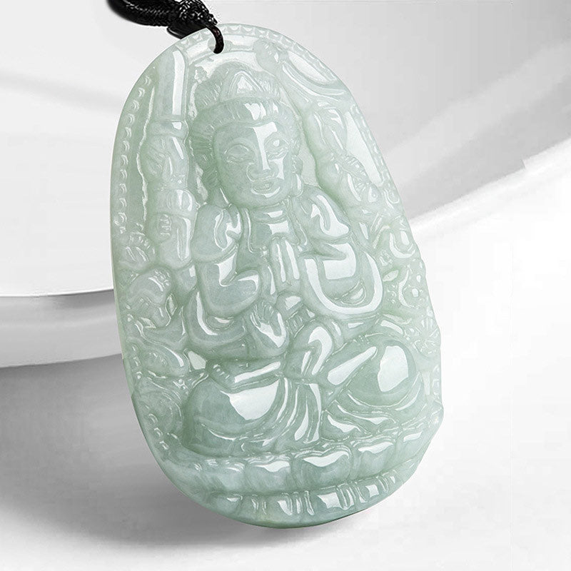 KarmaRipple's Chinese Zodiac Natal Buddha Jade Wealth Prosperity Pendant Necklace p28