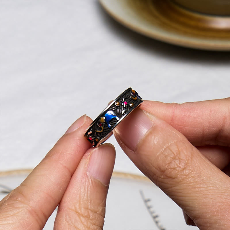 KarmaRipple's Colorful Elephant Carved Strength Adjustable Ring p9