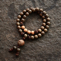 KarmaRipple's Tibetan Sandalwood Protection Talisman Mala Bracelet