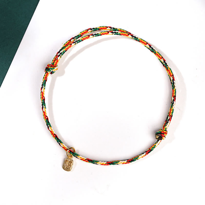KarmaRipple's Auspicious Fu Character Peace And Joy Fortune Handmade Multicolored Child Adult Bracelet p21