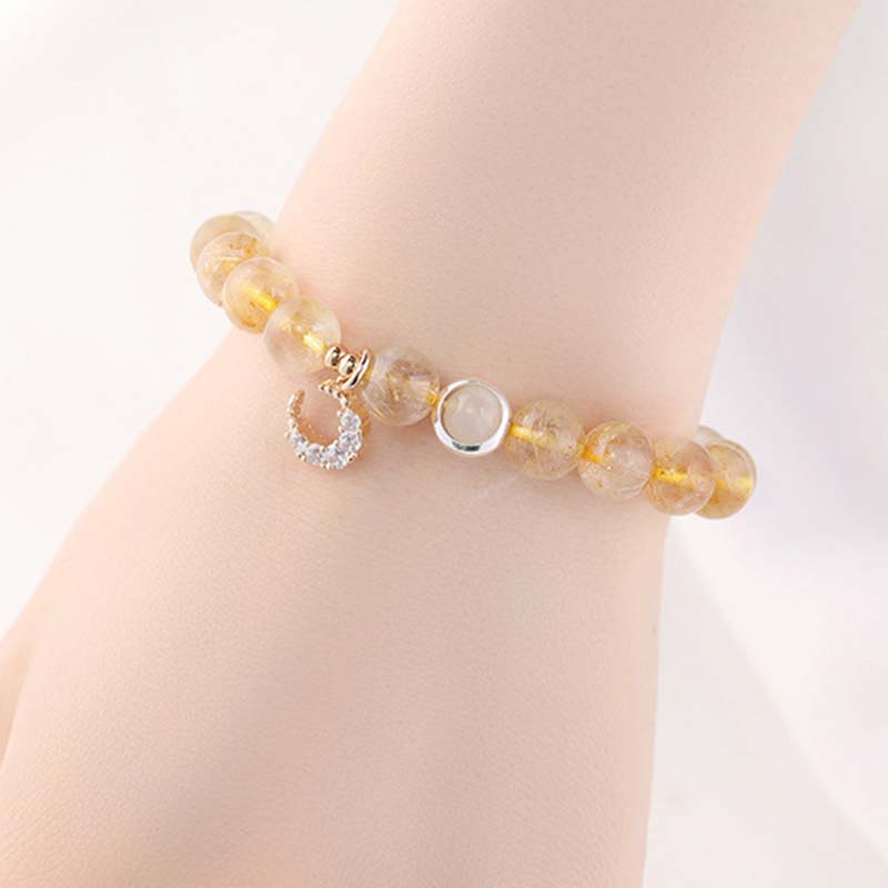 KarmaRipple's Citrine Fortune Protection Moon Talisman Bracelet p3
