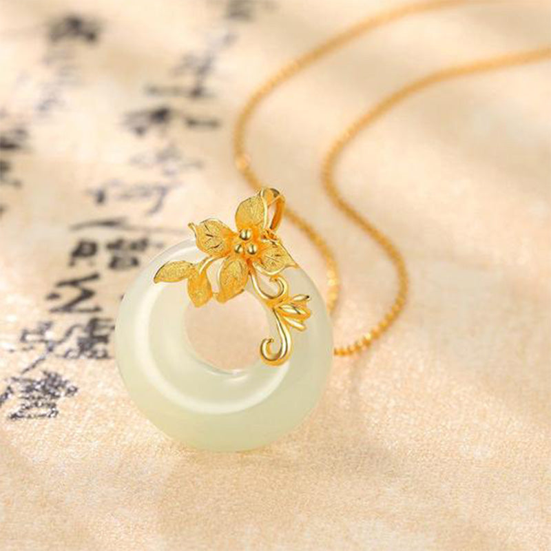 KarmaRipple's Tibetan Ivory Jade Calm Pendant p3