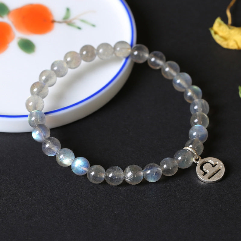 KarmaRipple's 12 Constellations of the Zodiac Moonstone Charming Bracelet p13