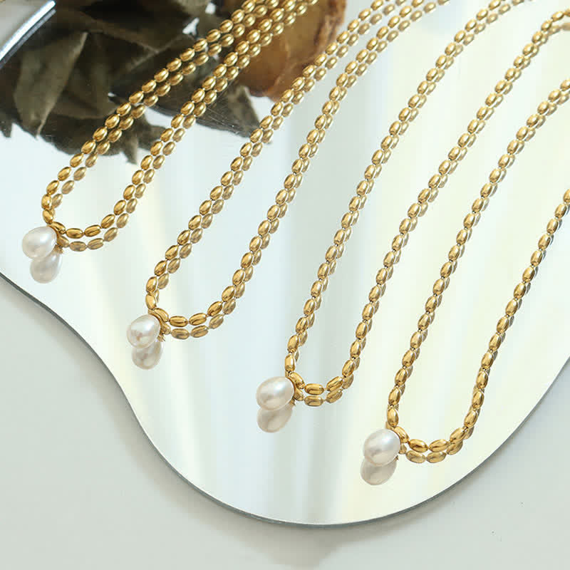 KarmaRipple's Pearl Bead Peace Pendant Necklace p8