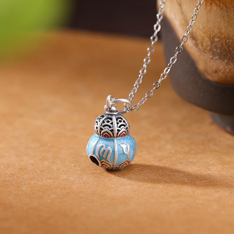 KarmaRipple's 999 Sterling Silver Om Mani Padme Hum Engraved Gourd Design Wisdom Pendant Necklace p9