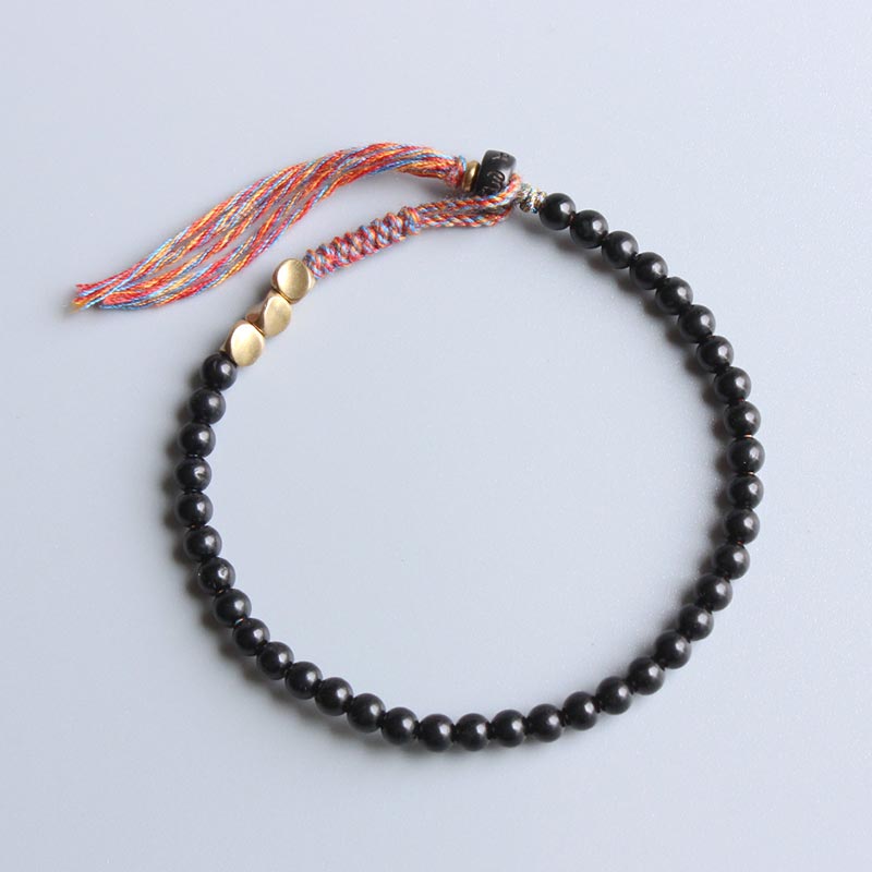KarmaRipple's Handmade Tibetan Black Onyx Tassel Bracelet p12