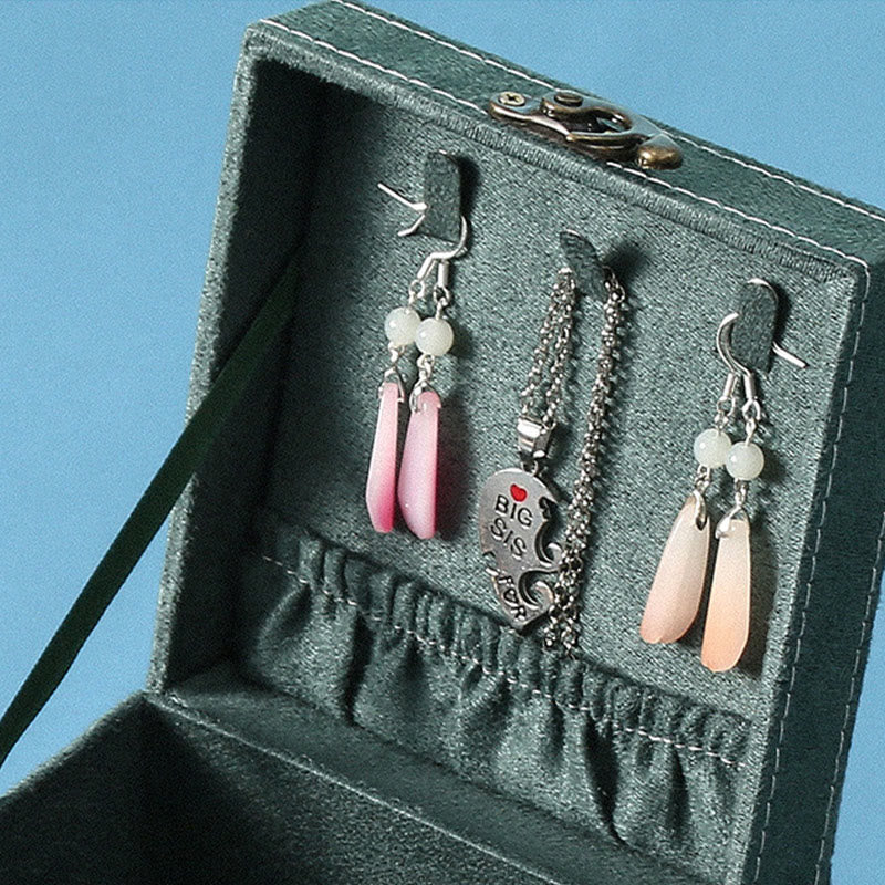 KarmaRipple's Jewelry Box Organizer Three-Layer Jewelry Storage Box Flannel Gift Box p9