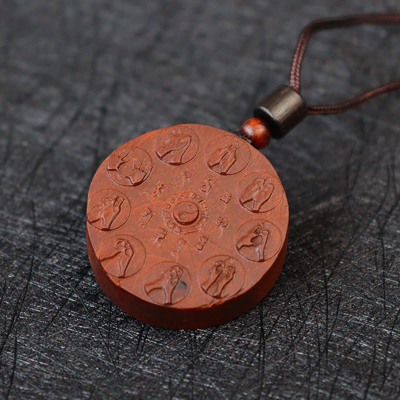 KarmaRipple's Lightning Struck Jujube Wood Yin Yang Bagua Mountain Ghosts Spend Money Protection Pendant Necklace p9