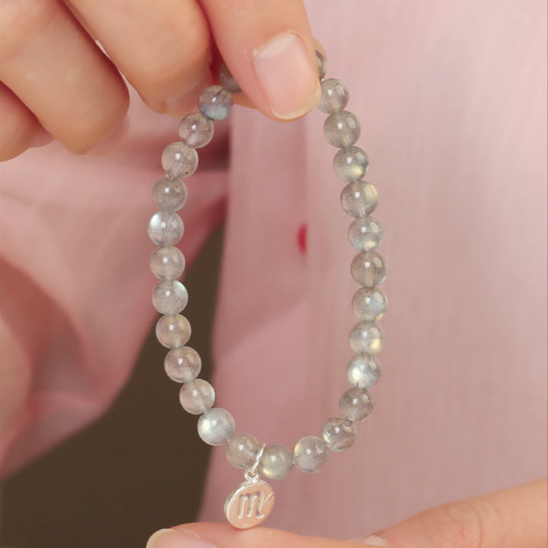 KarmaRipple's 12 Constellations of the Zodiac Moonstone Charming Bracelet p22