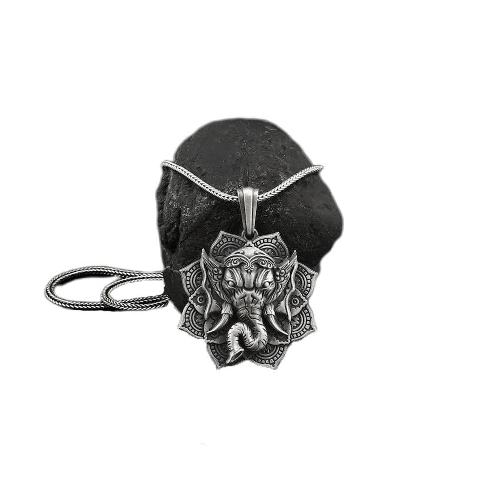 KarmaRipple's Pure Tin Ganesh Ganpati Elephant Protection Amulet Pendant Necklace p4