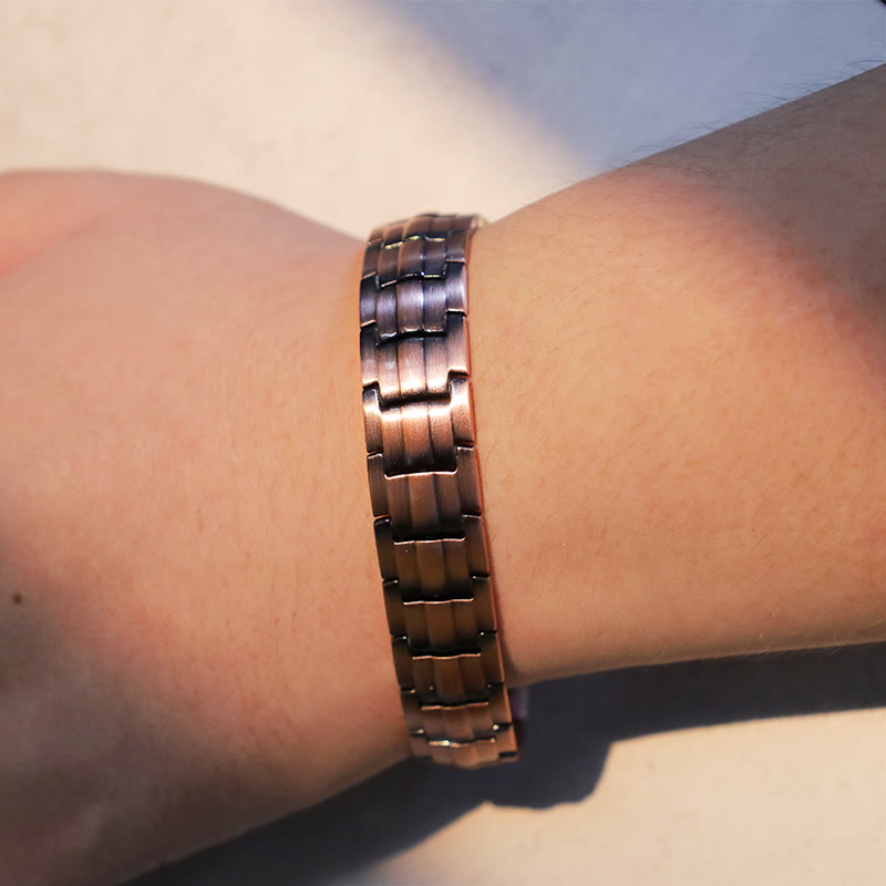 KarmaRipple's Vintage Magnetic Solid Bronze Cuff Bracelet Bangle p4