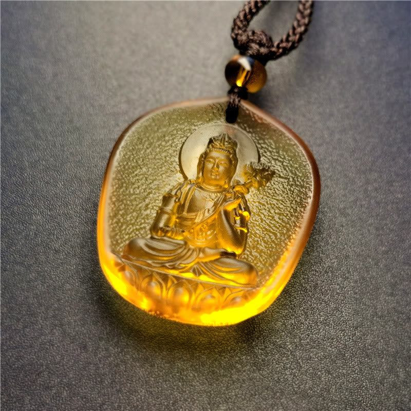 KarmaRipple's Chinese Zodiac Natal Buddha Blessing Liuli Gemstone Compassion Pendant Necklace p22