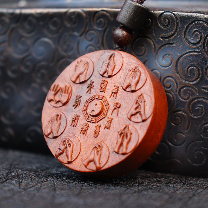 KarmaRipple's Lightning Struck Jujube Wood Yin Yang Bagua Mountain Ghosts Spend Money Protection Pendant Necklace p4