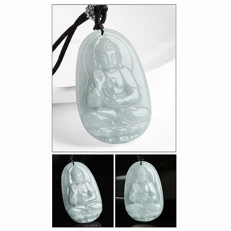 KarmaRipple's Chinese Zodiac Natal Buddha Jade Wealth Prosperity Pendant Necklace p20
