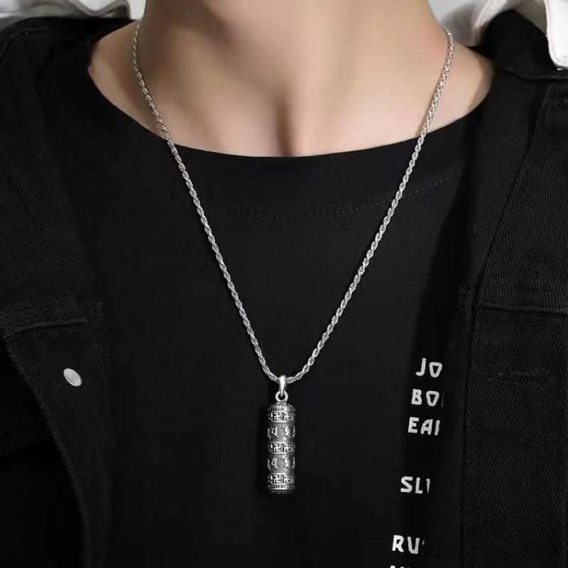 KarmaRipple's Om Mani Padme Hum Swastika Twisted Chain Wisdom Pendant Necklace p5