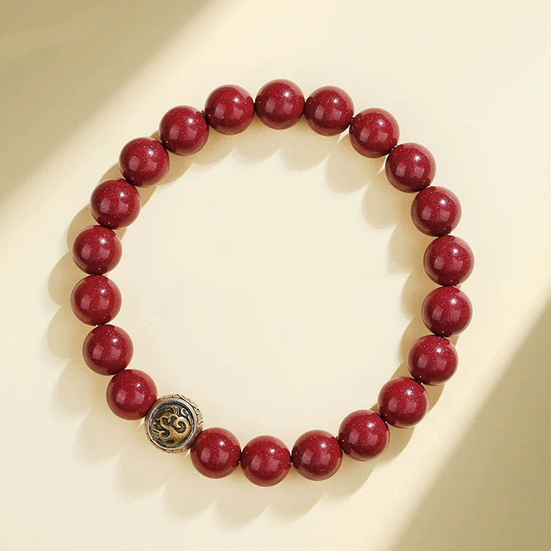 KarmaRipple's 925 Sterling Silver Authentic Cinnabar Four Beasts Blessing Bracelet p32