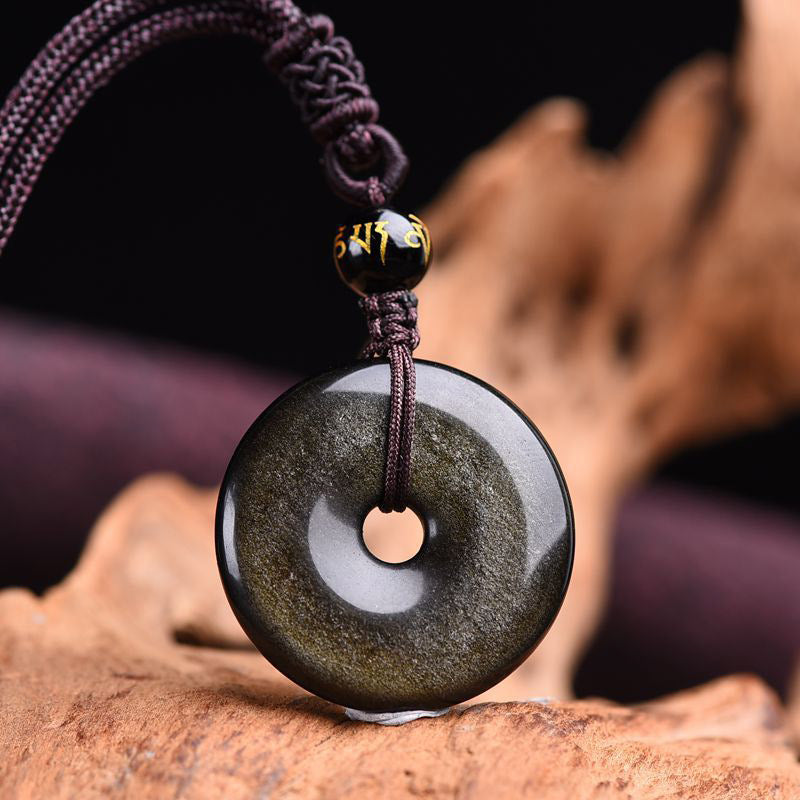 KarmaRipple's Tibetan Obsidian Protection Pendant p17