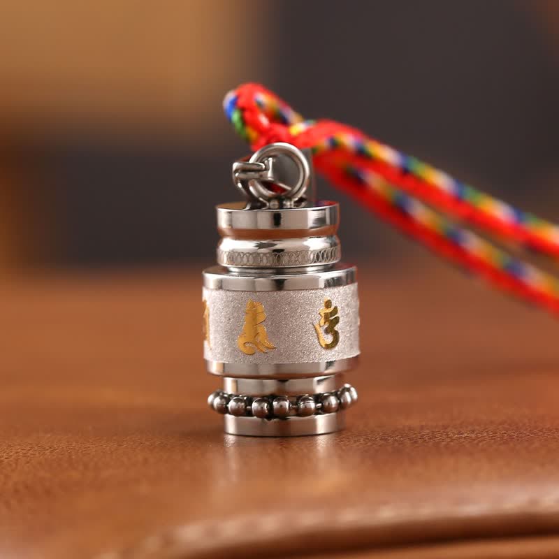 KarmaRipple's Tibet Om Mani Padme Hum Shurangama Mantra Titanium Steel Wisdom Amulet Pendant Necklace p36