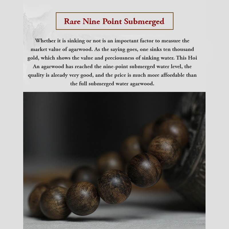 KarmaRipple's Nine Points Sinking Water Vietnam Hoi An Agarwood Peace Strength Bracelet p12