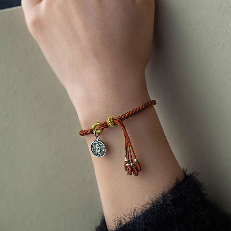 KarmaRipple's Handmade 925 Sterling Silver Five Directions Gods of Wealth Fortune Protection String Braid Bracelet p12