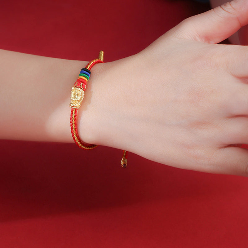 KarmaRipple's 999 Sterling Silver Fortune Year Of The Dragon Colorful Rope Bracelet p7