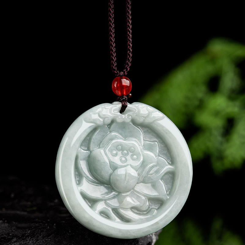 KarmaRipple's Authentic Jade Lotus Flower Carved Prosperity Pendant Necklace p4