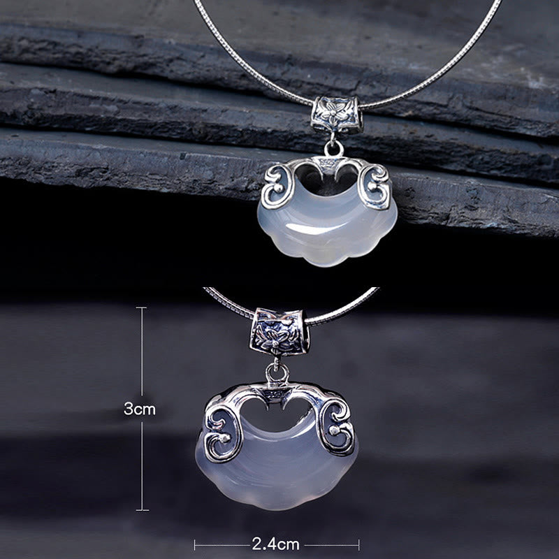 KarmaRipple's 925 Sterling Silver Authentic Chalcedony Lock of Good Wishes Koi Fish Fortune Pendant Necklace p8