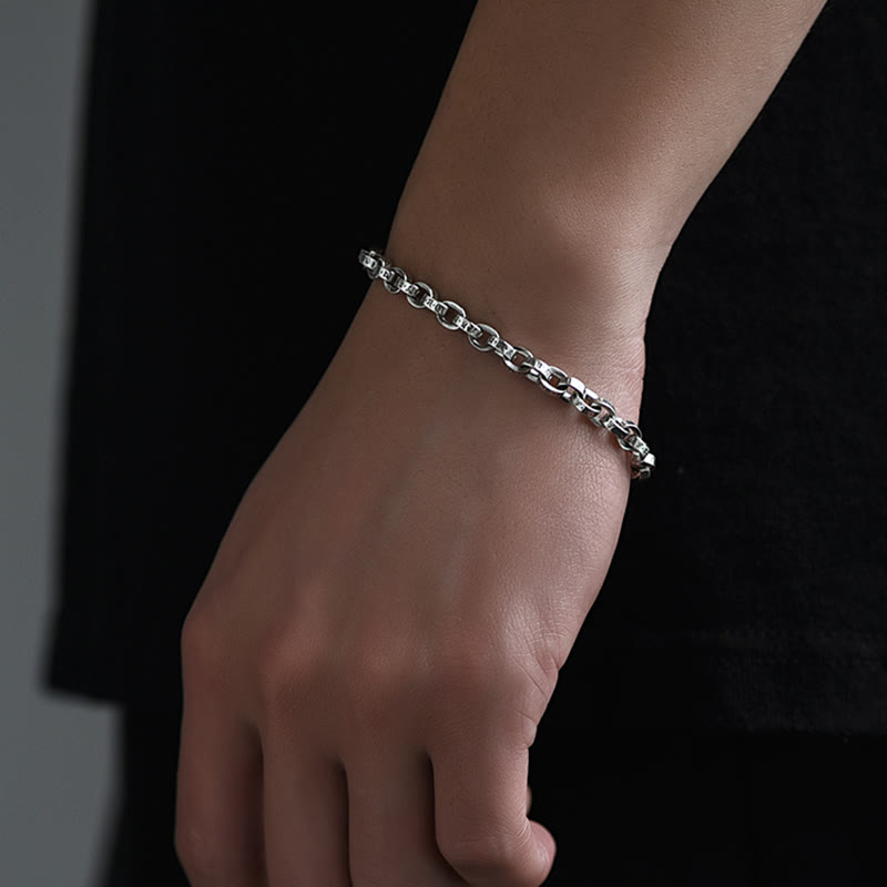 KarmaRipple's 925 Sterling Silver Om Mani Padme Hum Carved Design Creativity Metal Bracelet p12