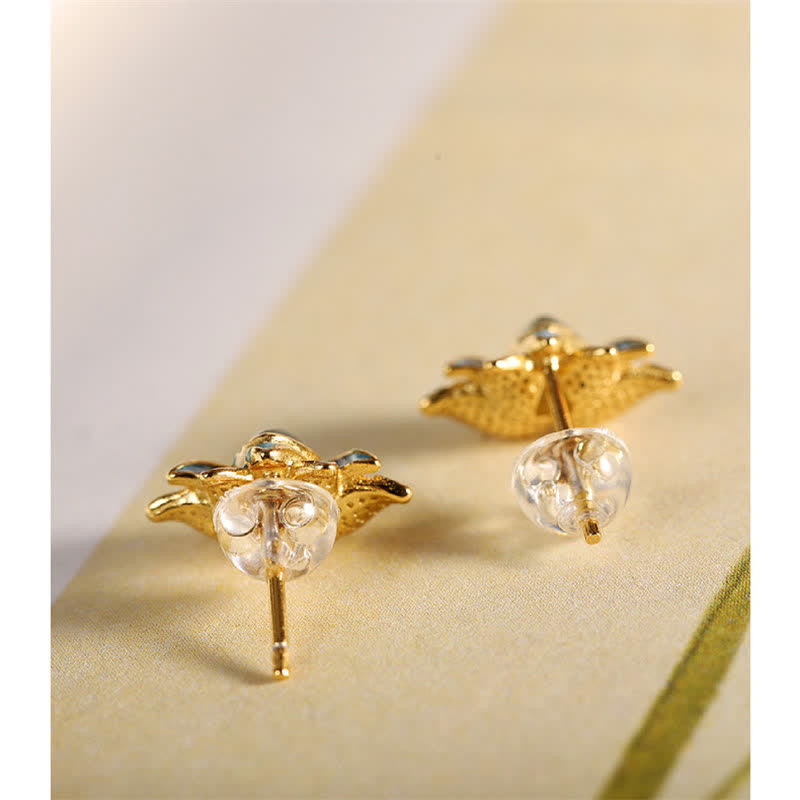 KarmaRipple's 925 Sterling Silver Hetian Cyan Jade Lotus Flower Success Earrings p5