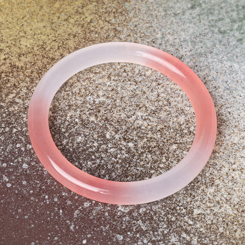 KarmaRipple's Pink Golden Silk Jade Wealth Bracelet Bangle p7