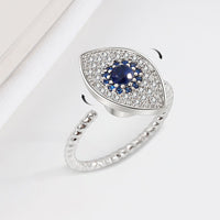 KarmaRipple's 925 Sterling Silver Evil Eye Protection Blessing Rotatable Ring