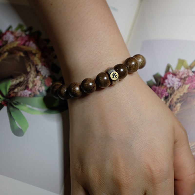 KarmaRipple's Chinese Zodiac Natal Buddha Kalimantan Agarwood Red Agate Amber 925 Sterling Silver Bracelet p5