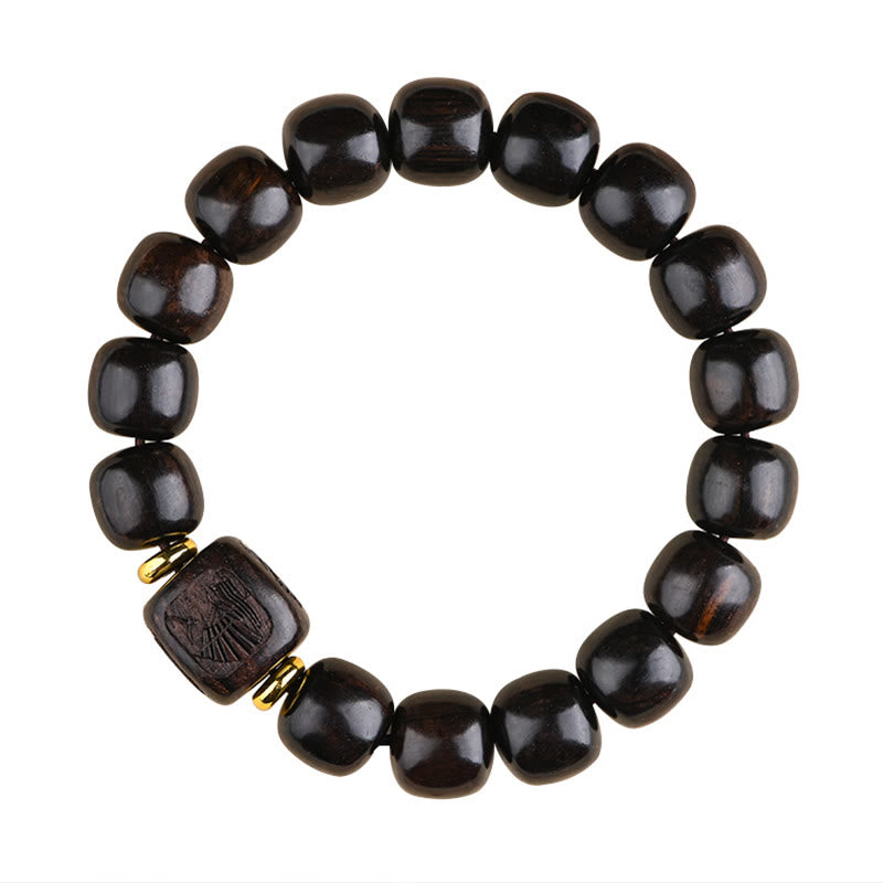 KarmaRipple's Tibetan Ebony Wood Barrel Beadwork Fortunate And Treasure Balance Bracelet p8