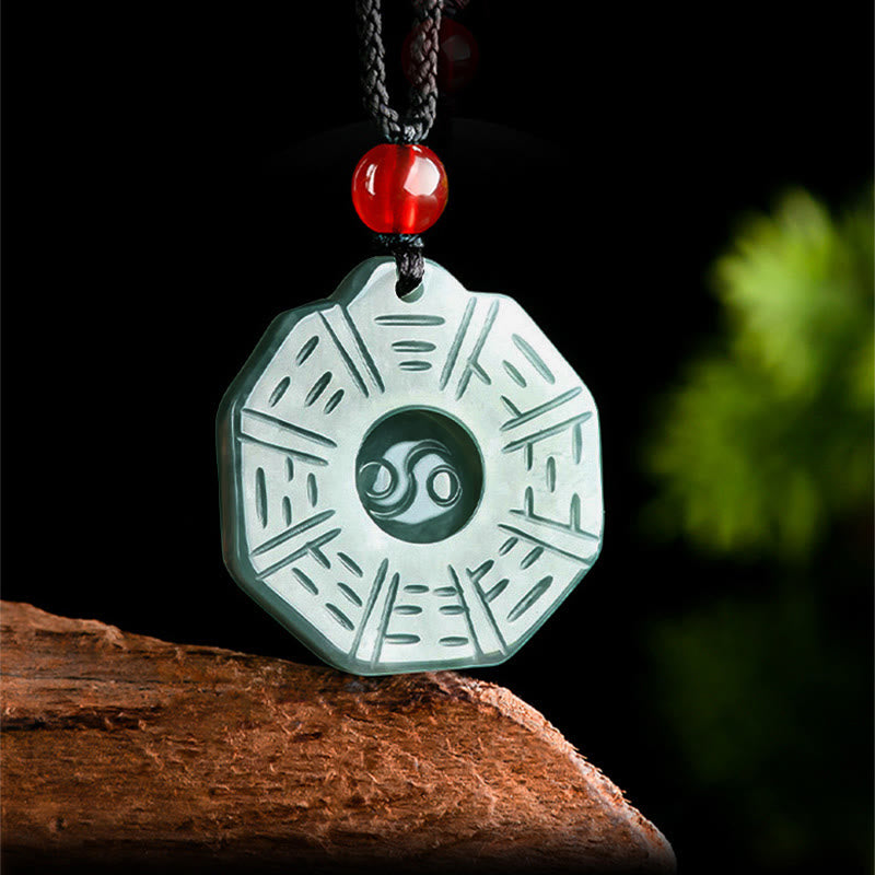 KarmaRipple's Authentic Jade FengShui Bagua Yin Yang Prosperity Pendant Necklace p3