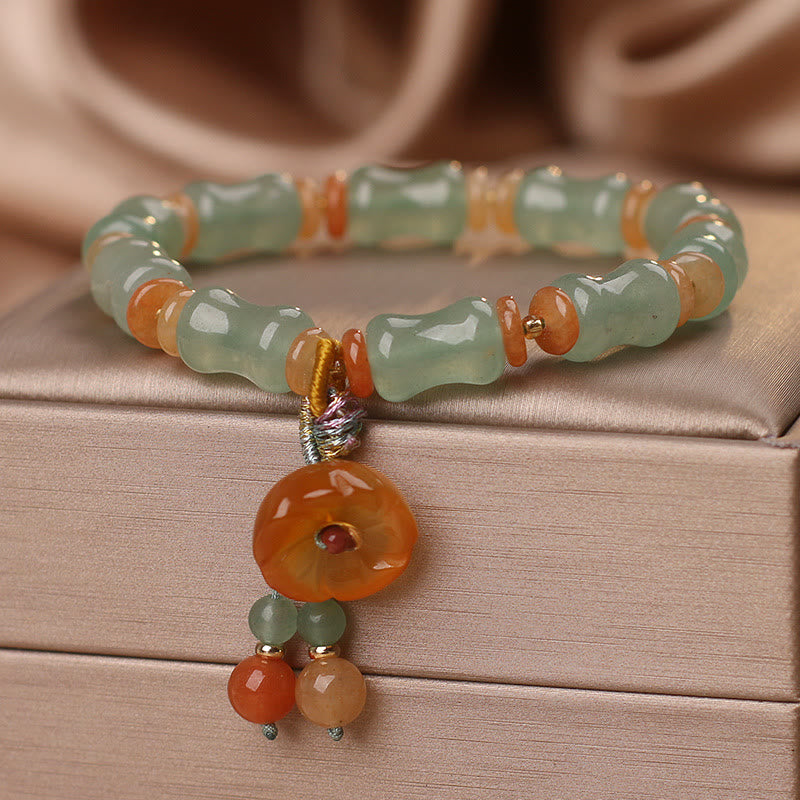 KarmaRipple's Authentic Jade Bamboo Flower Pattern Fortune Bracelet p6
