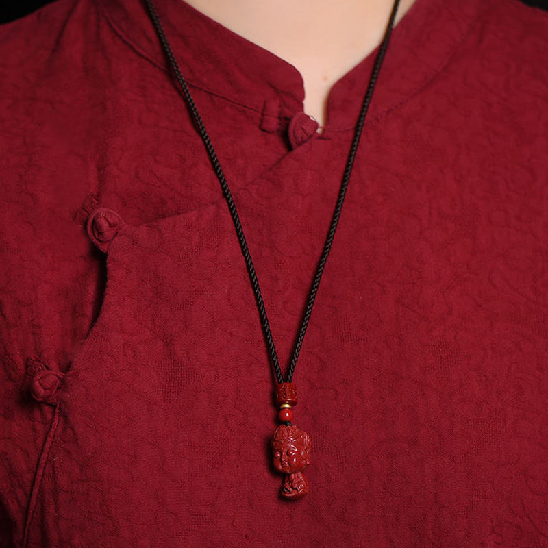 KarmaRipple's Chinese Zodiac Natal Buddha Authentic Cinnabar Amulet Keep Away Evil Spirits Pendant Necklace p20