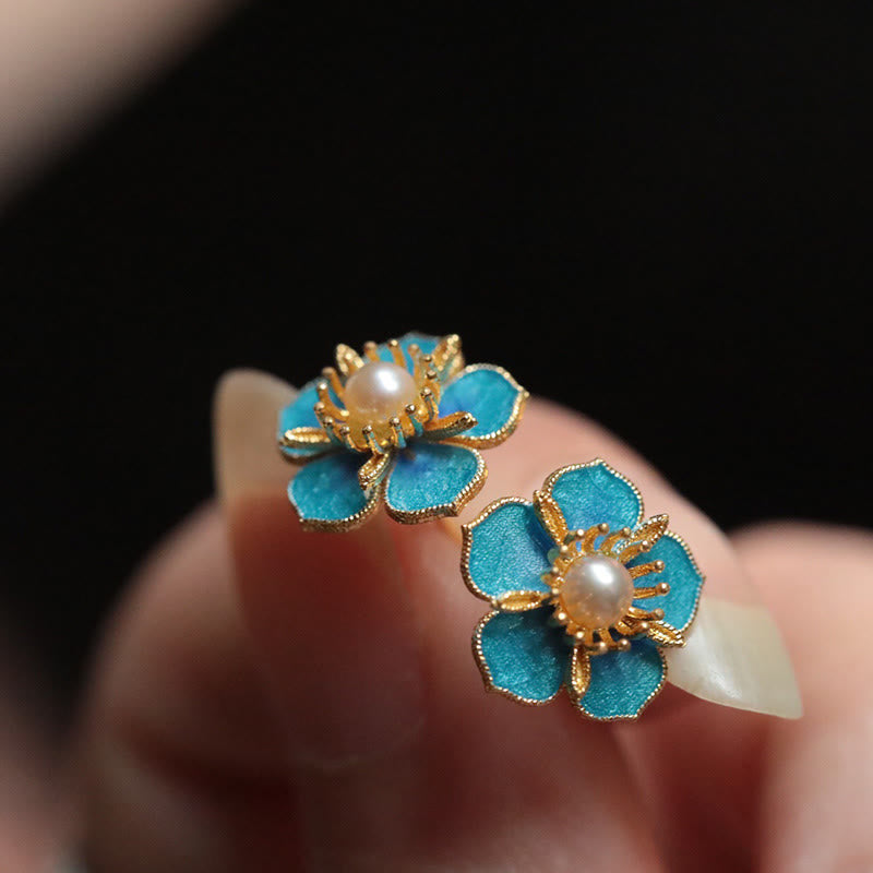 KarmaRipple's Peach Blossom Pearl Happiness Stud Earrings p3