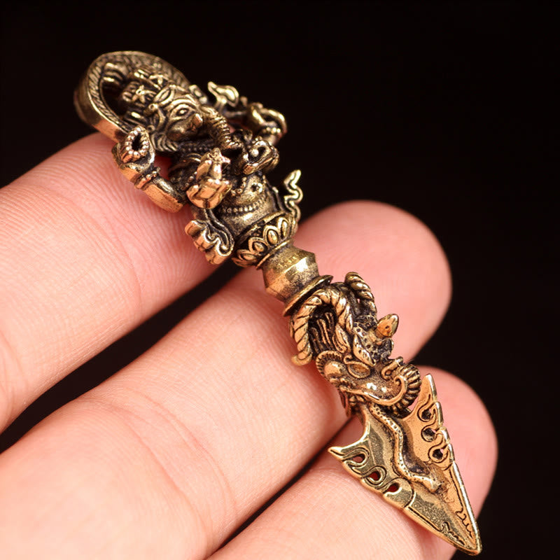 KarmaRipple's Tibetan Ganesh Ganpati Elephant God of Wealth Dorje Vajra Spiritual Power Pendant Necklace p10