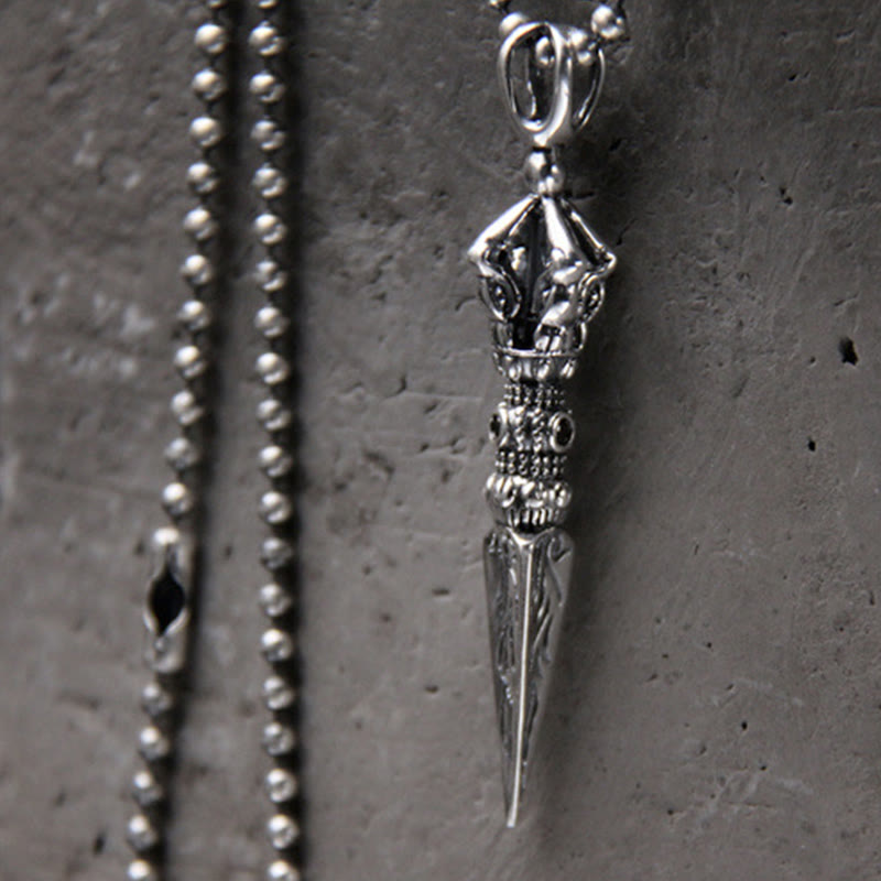 KarmaRipple's 925 Sterling Silver Dorje Vajra Enlightenment Pendant Chain Necklace p3