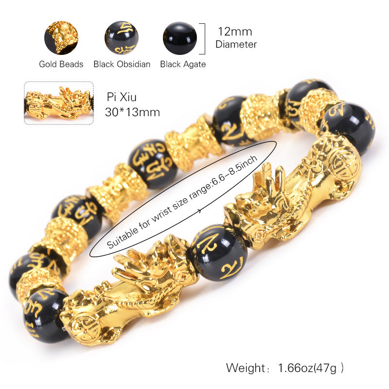 KarmaRipple's Double Pixiu Obsidian Wealth Bracelet p6