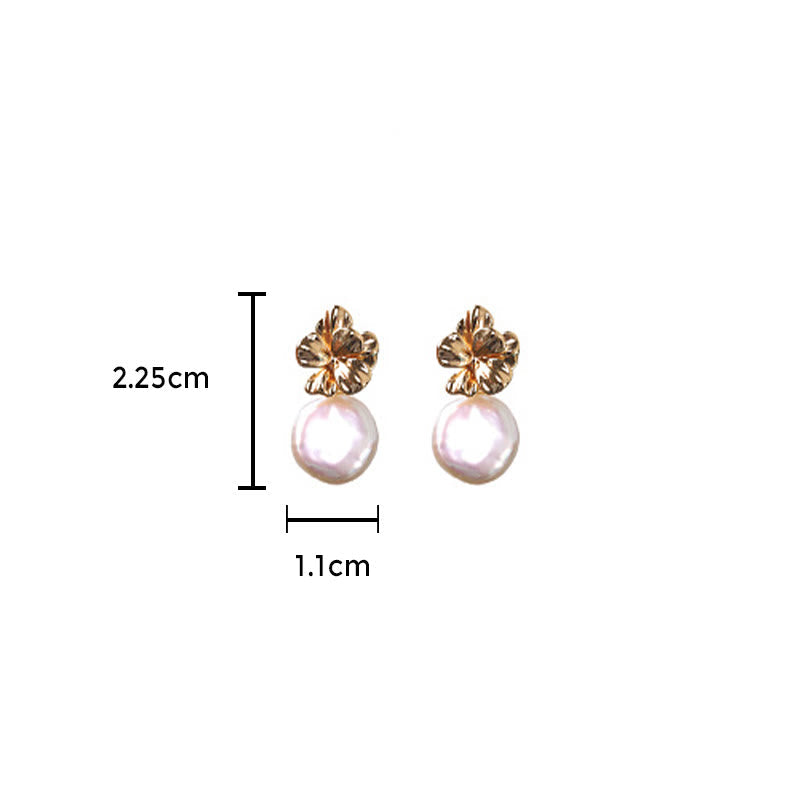 KarmaRipple's 925 Sterling Silver Authentic Baroque Pearl Flower Balancing Drop Earrings p9