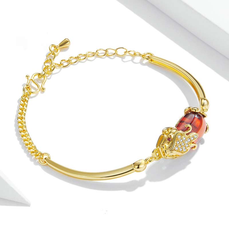KarmaRipple's FengShui Golden Red Agate PiXiu Wealth Fortune Bracelet p5